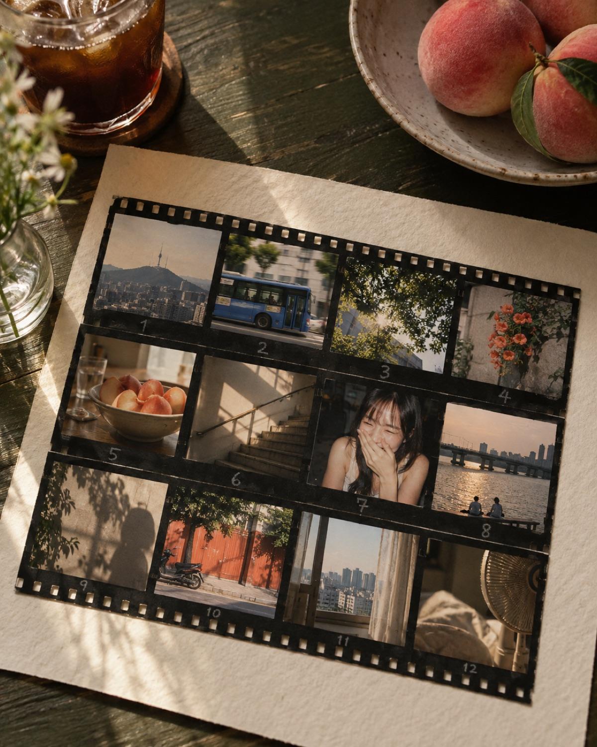 서울의 하루를 모은 35mm 콘택트 시트